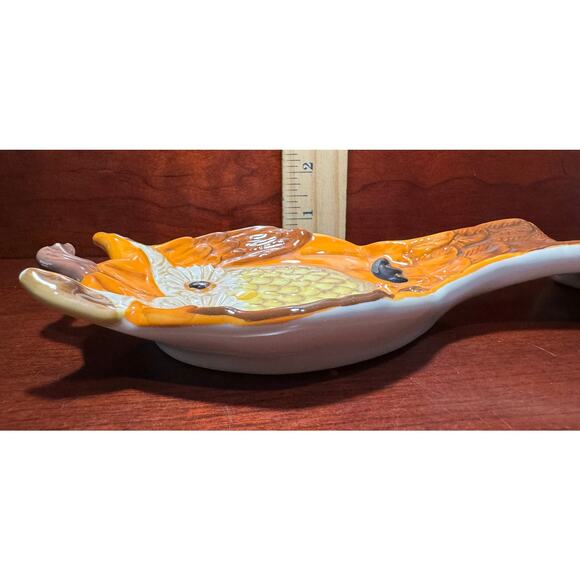 Cracker Barrel Owl Spoon Rest Stoneware Microwave & Dishwashter Safe Approx 9" L - Picture 3 of 6